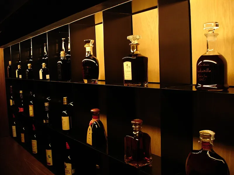 Botellas de brandy de Jerez
